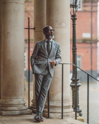 White Dress Shirt with Grey Wool Suit Outfits: Consider teaming a grey wool suit with a white dress shirt for a sleek elegant outfit. The whole outfit comes together wonderfully when you complete this ensemble with dark brown leather oxford shoes.