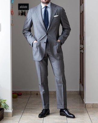 Grey Weighouse Slim Fit Wool Suit