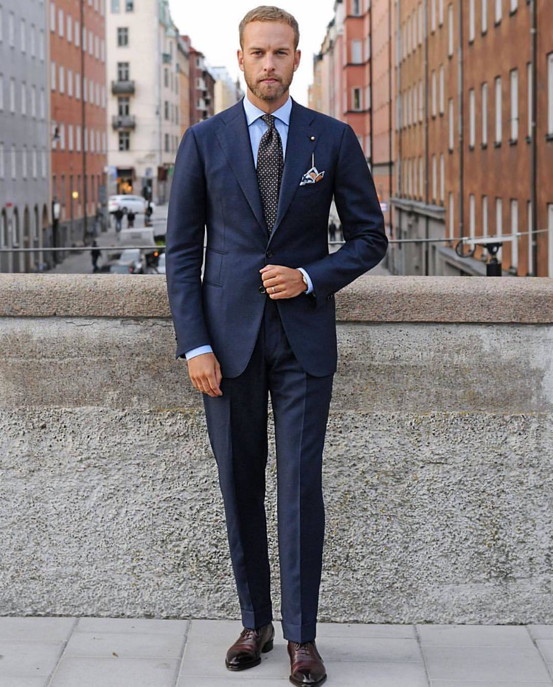 The Perfect Style Guide for Blue Suit with Brown Shoes