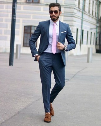 Blue Suit Pink Tie