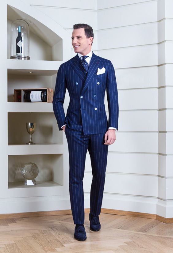 Latest Coat Pant 2021 Blue Striped Summer Men's Suits Peak Lapel Business  Party Formal Slim Fit Custom Made Wedding Suit For Men - Suits - AliExpress
