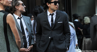 Classic Suit In Dark Grey Wool Twill