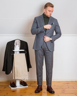 Boss Basic Two Button Suit Charcoal
