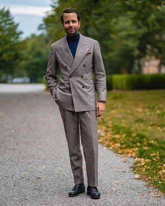 Grey Slim Fit Wool And Silk Blend Suit