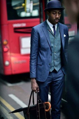 Dark Green British Hopsack Luxury Classic Fit Suit Vest