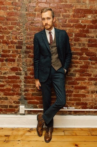 Green Wool Mohair Canvas Suit
