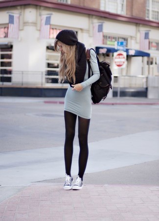 Black Tights with Grey Sneakers Outfits In Their 30s (2 ideas & outfits) |  Lookastic