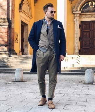 Grey Pocket Square Chill Weather Outfits: 