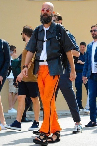 Orange Bracelet Outfits For Men: 