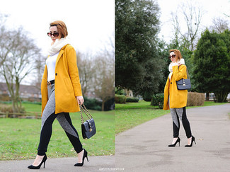 Mustard Coat Outfits For Women: 