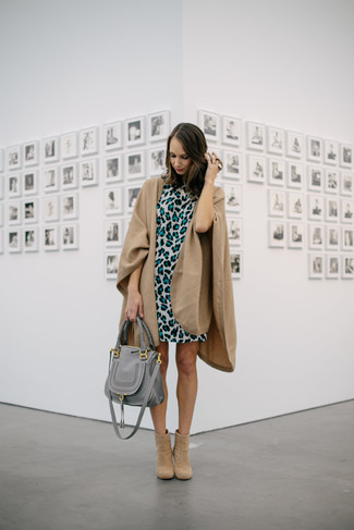 Grey Leopard Shift Dress Outfits: 
