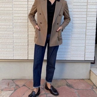Tan Double Breasted Blazer