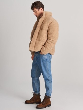 Tan Brown Fleece Jacket