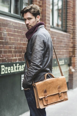 Tan Leather Messenger Bag Outfits: 