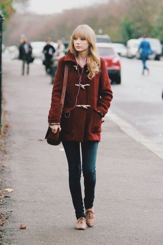 Red Duffle Coat Outfits For Women: 