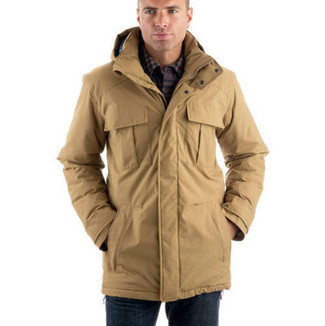 Detachable Hood Snap Front Parka In Mackintosh
