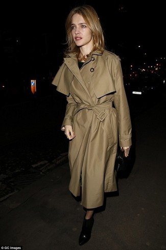 Crinkled Twill Trench Coat