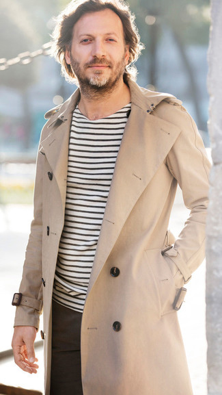 Tan Wool Double Breasted Coat