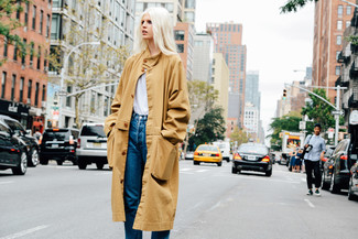Trench Coat With In Beige