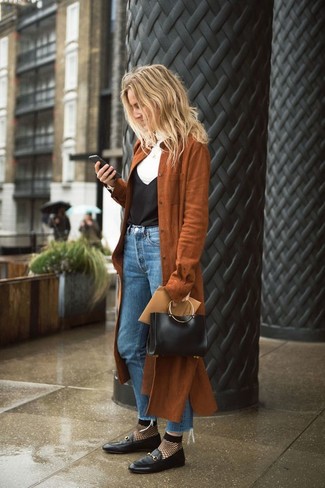 Tobacco Suede Trenchcoat Outfits For Women: 