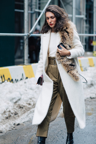 White Fur Coat Outfits: 