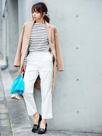 White Leather Tote Bag Outfits: 