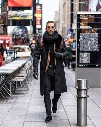 Black Suede Loafers Winter Outfits For Men: 
