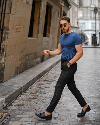 Black Leather Tassel Loafers Outfits: 