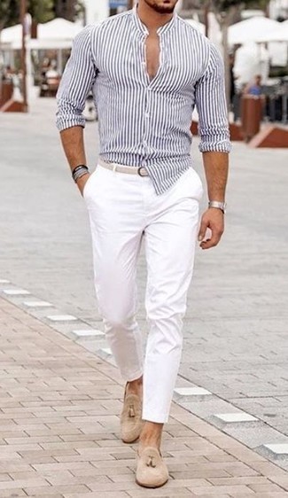 Tan Leather Belt Outfits For Men: 