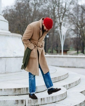Olive Scarf Chill Weather Outfits For Men: 