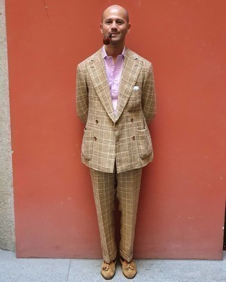 Beige Wool Suit Outfits: 