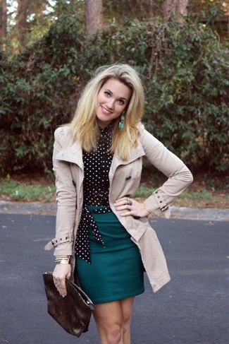 Teal Mini Skirt Outfits: 