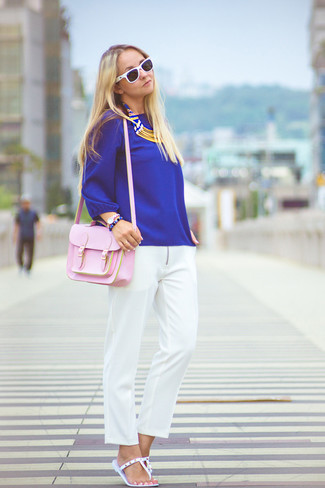 Navy Silk Long Sleeve Blouse Outfits: 