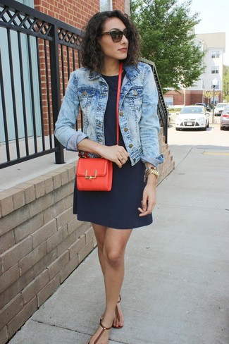 Navy Shift Dress Outfits: 