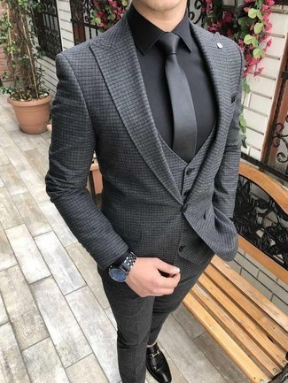 Black Dress Shirt With Black Tie Outfits For Men (39 Ideas & Outfits) |  Lookastic