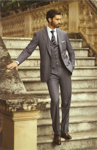 Patterned Three Piece Suit