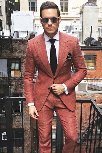Black Knit Tie Outfits For Men: 