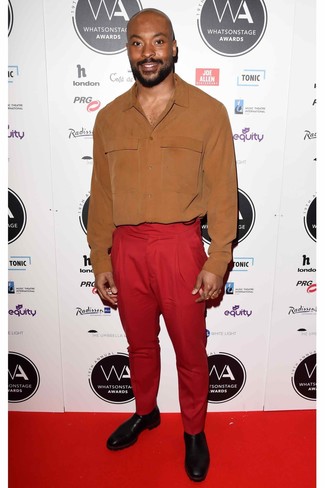Brand Super Skinny Suit Pants In Dark Red