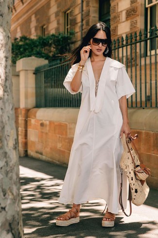 White Linen Midi Dress Outfits: 