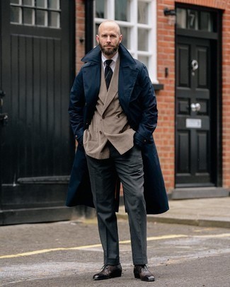 Navy Trenchcoat Outfits For Men 201, Mens Navy Blue Trench Coat With Hood