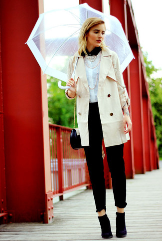 Belted Pleated Collar Trenchcoat Vanilla