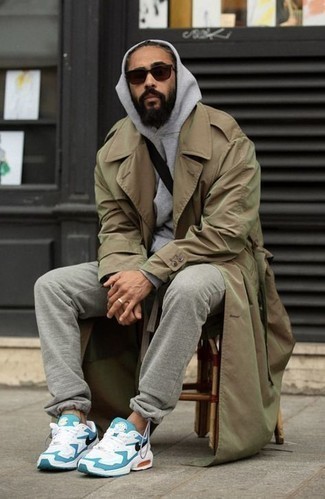 Tan Trenchcoat With Grey Pants Outfits, Mens Tan Trench Coat Overcoat