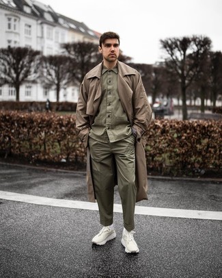 Prorsum Double Breasted Cotton Trench Coat