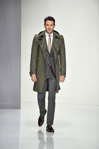 Green Cotton Trench Coat