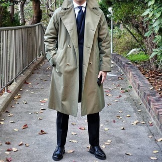 Green Recycled Packable Trench Coat