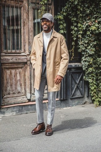 Beige Single Breasted Trench Coat