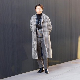 Overcoat with Biker Jacket Outfits: 