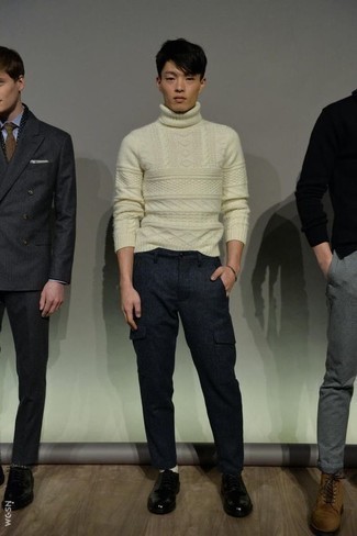 White Cable Knit Turtleneck