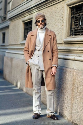 Brown Leather Loafers Winter Outfits For Men After 40: 