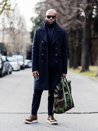 Navy Suit Chill Weather Outfits: 